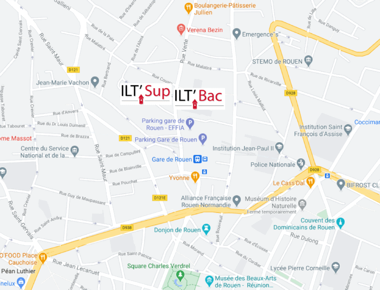 Plan Institut Les Tourelles Rouen ILT'Bac ILT'Sup